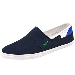 卡帝乐鳄鱼男鞋帆布鞋新款韩版百搭休闲板鞋懒人鞋透气一脚蹬布鞋