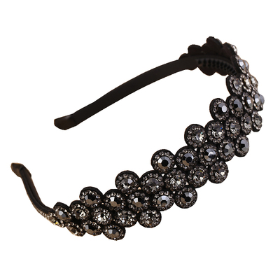 优雅宽边防滑时尚水钻万花发箍