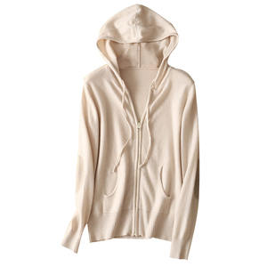 外贸减龄新款小香风拼色口袋山羊绒开衫女V领宽松短款针织厚外套