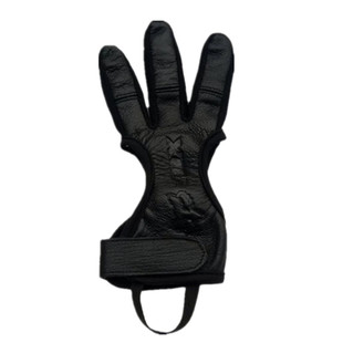 射箭三指手套 黑寡妇美猎护指传统鹿皮透气舒适反曲弓箭男女手套