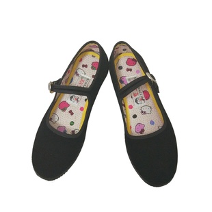 老北京布鞋 儿童黑布鞋 女童舞蹈礼仪鞋方扣鞋民国学生鞋子黑色