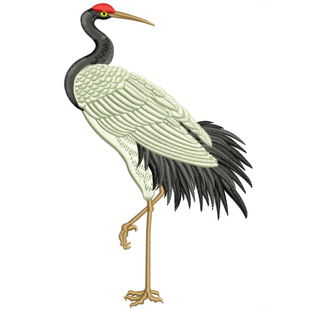 原创刺绣汉服电脑绣花图样制版打版打带 仙鹤电子绣花版带emb格式