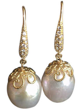 特价清仓包邮12-13mm天然米形螺纹华丽欧美风大珍珠手链项链套组