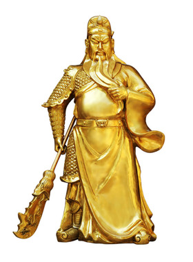 铜关公像供奉武财神镇宅客厅