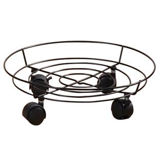 康熙铁托盘移动花架托带轮带刹车花盆托熏蒸木桶托盘倒水打水方便