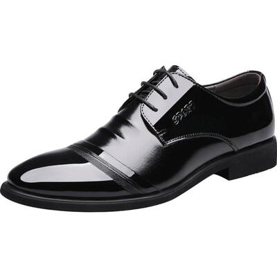 春季休闲风内增高黑色正装男皮鞋