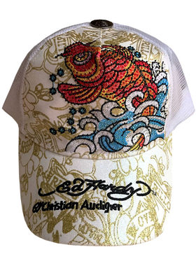 edhardy潮牌新款锦鲤鱼满钻帽子