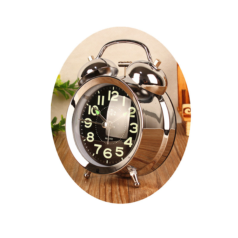 起床困难户超大声音简约闹钟学生闹铃金属懒人变态超响静音床头钟