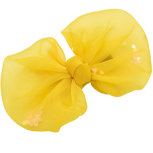 MINIBABY儿童发饰 韩国儿童雪纺碎钻亮晶晶 网纱仙美蝴蝶结发夹