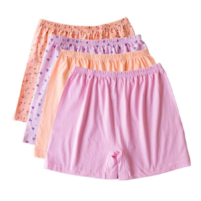 平角裤老人短裤女纯棉大裤头 老太太妈妈内裤四角裤100%全棉白色