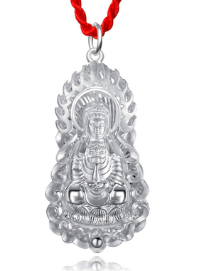 999纯银弥勒佛吊坠女款佛头弥勒佛挂坠佛头吊坠如来佛祖释迦摩尼