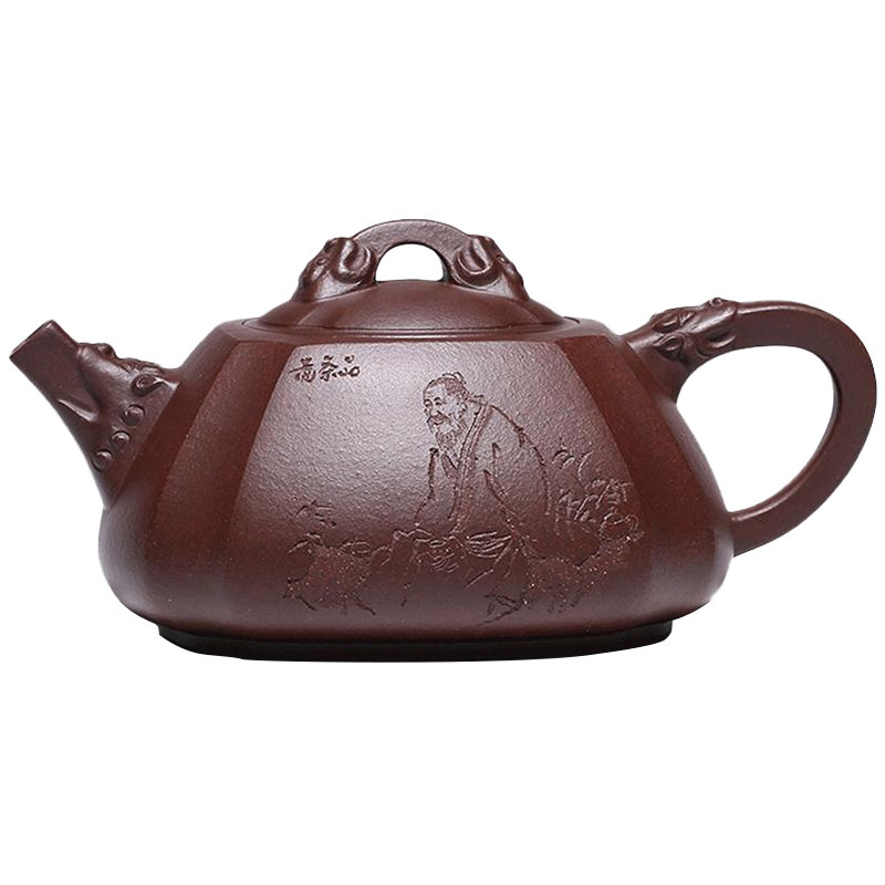 纯全手工名家四方抽角石瓢泡茶壶