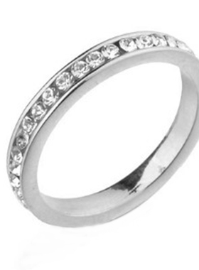 满满都是爱整圈满钻女戒指指环