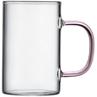 玻璃杯家用带把耐热喝水杯子套装加厚大容量牛奶杯透明泡绿茶杯架