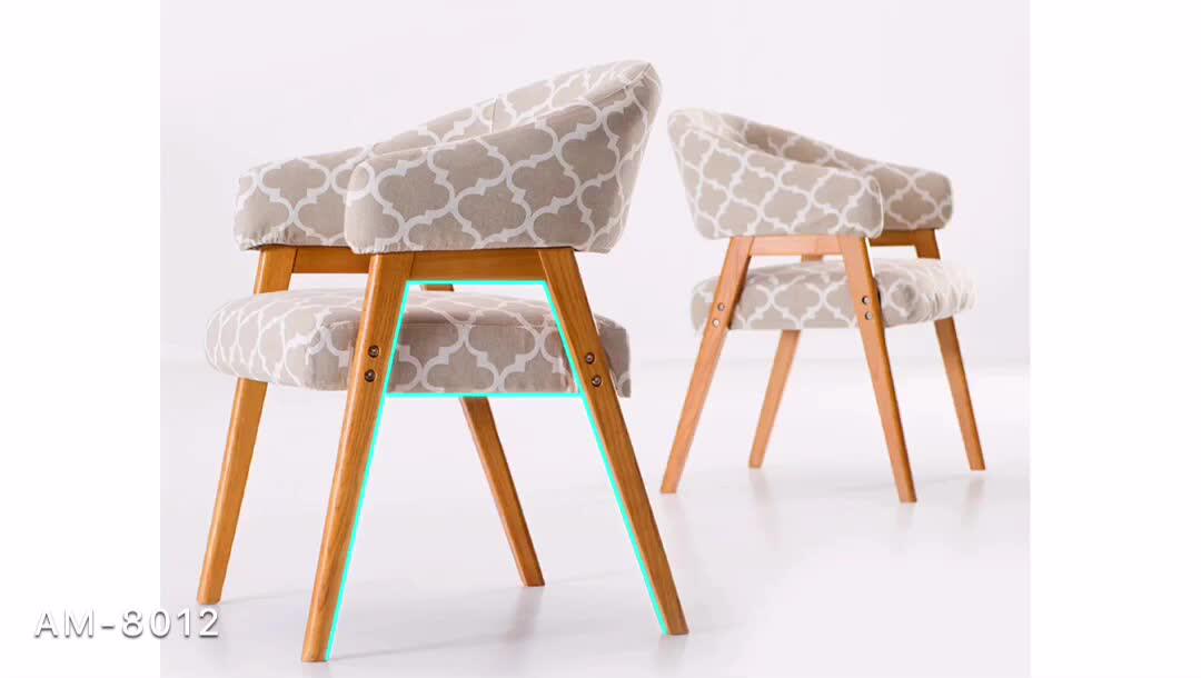 New Products Most Popular Fabric Dining Wooden Solid Wood Dining Chair