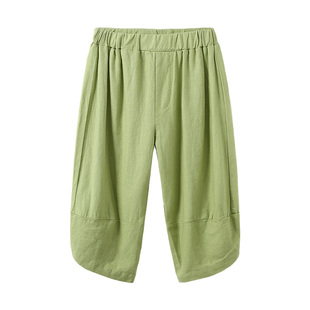 夏季男童阔腿裤韩版儿童九分裤女童时尚休闲宽松宽腿大脚裤子