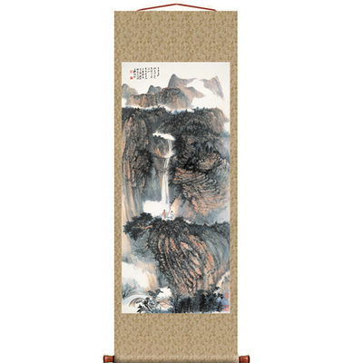 张大千 仿石溪燕山图 仿古画复制卷轴山水画名人字画书房玄关装饰