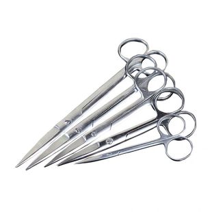 不锈钢剪刀直尖弯尖美容剪刀实验眼科小剪刀圆头拆线剪组织剪家用
