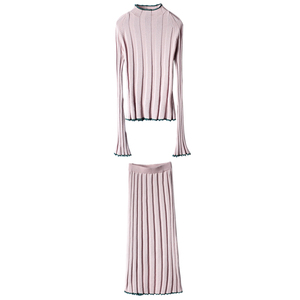 陈彦君设计师原创丝光羊毛针织套装两件套装显瘦针织衫半身裙