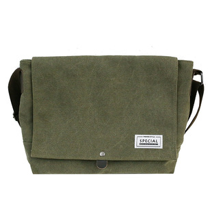 男士简约帆布上班通勤复古邮差包大学生上课单肩斜挎背装书本袋子