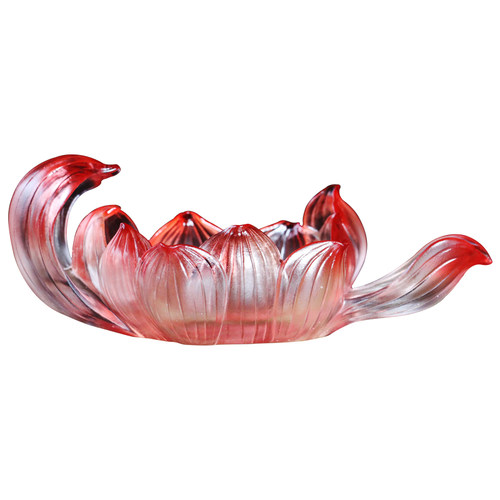 琉璃莲花底座蓝色白色荷花摆件寺庙佛堂供佛药师佛金刚萨埵用品