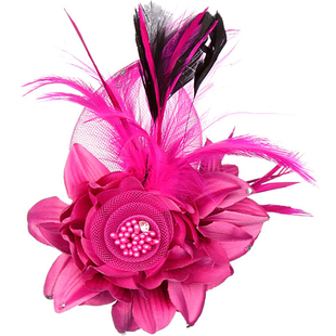 羽毛胸花胸针别针职业女花朵头配饰布艺胸花主持结婚定制肩花