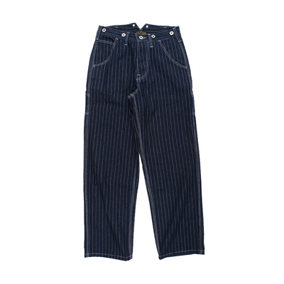 epking竖条纹阿美咔叽阔腿牛仔裤