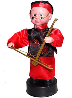 拉二胡的老头玩具儿童小娃娃礼品