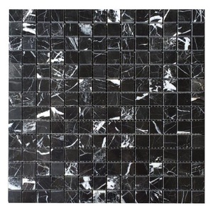 天然大理石马赛克瓷砖大理石黑白根亮面弧形砖腰线浴室吧台艺术砖