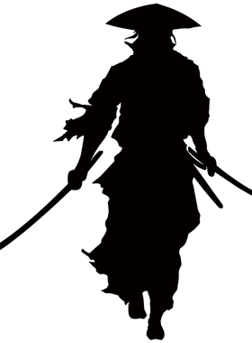 日本武士倩影料理店背景墙装饰