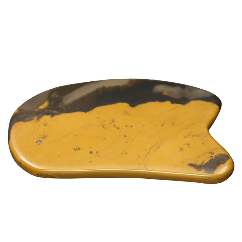 【精品】正品天然玄黄黄斑泗滨砭石刮痧板收藏级刮痧板脸部面部女
