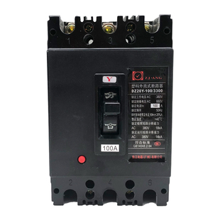 珠江DZ20Y三相塑壳式断路器100安380V3P400a200A160a空气开关4P