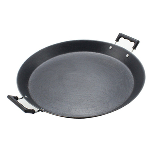 陆川铁锅煎饼锅烙饼加厚不粘无涂层平底商用家用大煎盘生铁铸铁锅