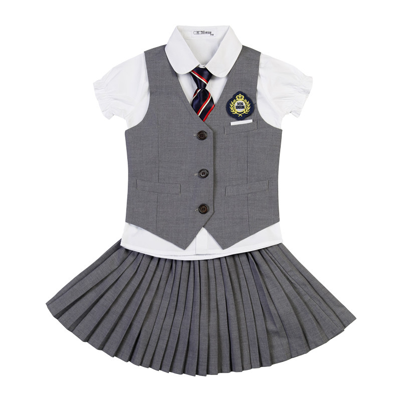 校服小学生夏季短袖套装英伦学院风幼儿园入园服儿童毕业演出班服