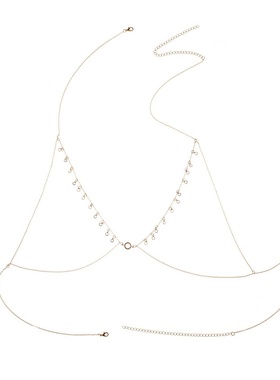 欧美性感水晶身体链链条水滴腰链