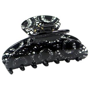 蕾丝大号抓夹 日韩镂空亚克力蕾丝花纹大号发抓夹子 树脂遇水发夹