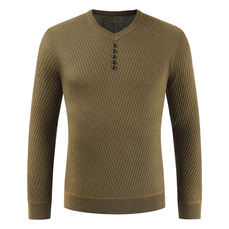 男士长袖t恤秋季修身针织衫男薄款秋衣纯色毛衣V领打底衫丅小衫潮