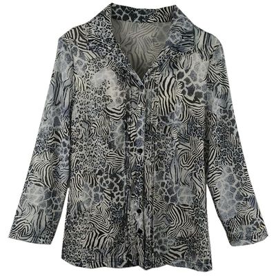 衬衫修身中年女装锦衣罗长袖网纱