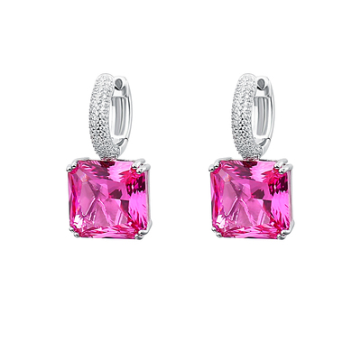 高级感气质仿真925纯银粉宝石耳