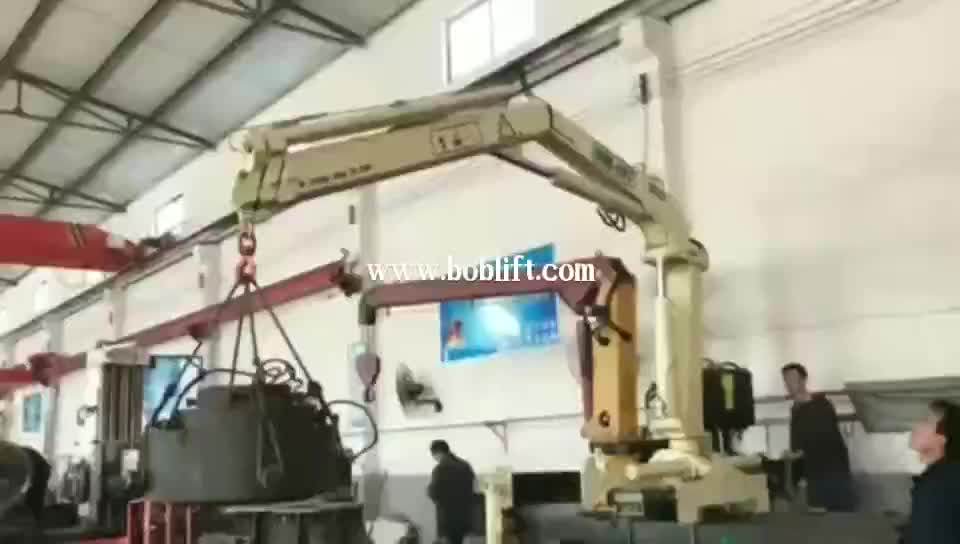 12 Ton Hydraulic Man Basket Crane Remote Control Truck Mounted Knuckle