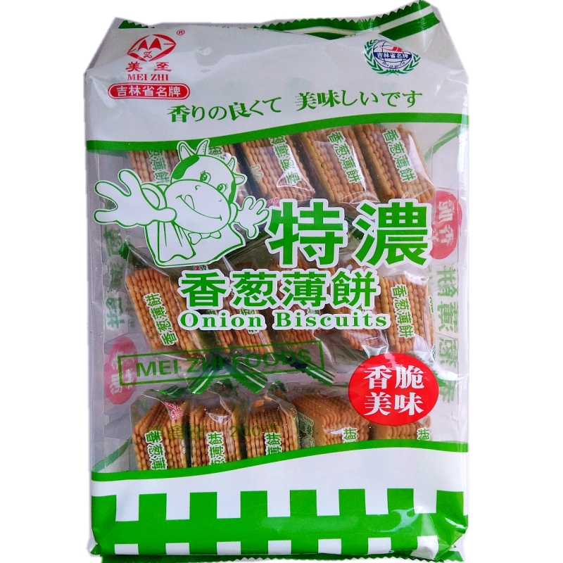 美至特浓香葱薄饼200g韧性饼干东北吉林特产食品怀旧童年80后零食