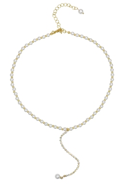 韩国进口金属球短款性感水钻链条