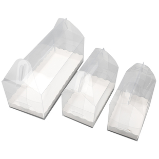 全透明手提蛋糕卷包装盒梦龙卷毛巾瑞士卷长条小西点加高打包盒子