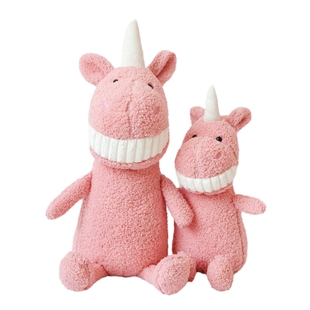 玩偶大牙公仔微笑呲牙大板牙布娃娃毛绒玩具可爱粉色玩偶独角兽