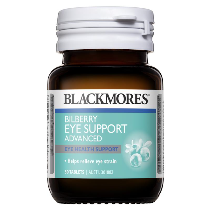 澳洲直邮 Blackmores 蓝莓护目片 30粒 越橘精华 缓疲劳视力模糊