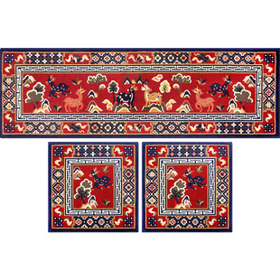 中式藏毯实木沙发坐垫懒汉床毯垫 卧室飘窗地毯新吉祥寓意家用椅