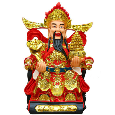 树脂玻璃钢供奉鎏金佛像财神爷
