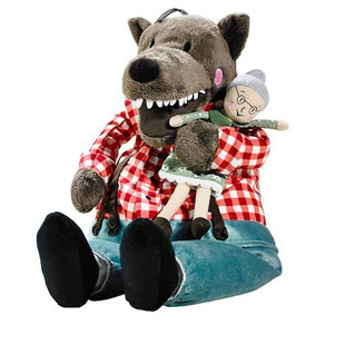 抖音同款YZ毛绒玩具绘本故事大灰狼外婆小红帽儿童礼物公仔小玩偶