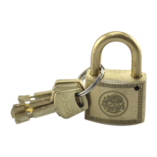 老式秦龙锁配5把钥匙锁挂大门铜锁中式仿古纯铜防水防锈不通开锁