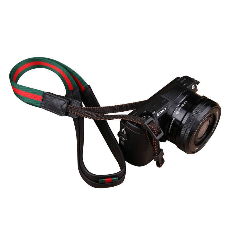 微单相机牛皮肩带适用松下LX10  GF7GF8GF9 LX100 GX85真皮背带绳